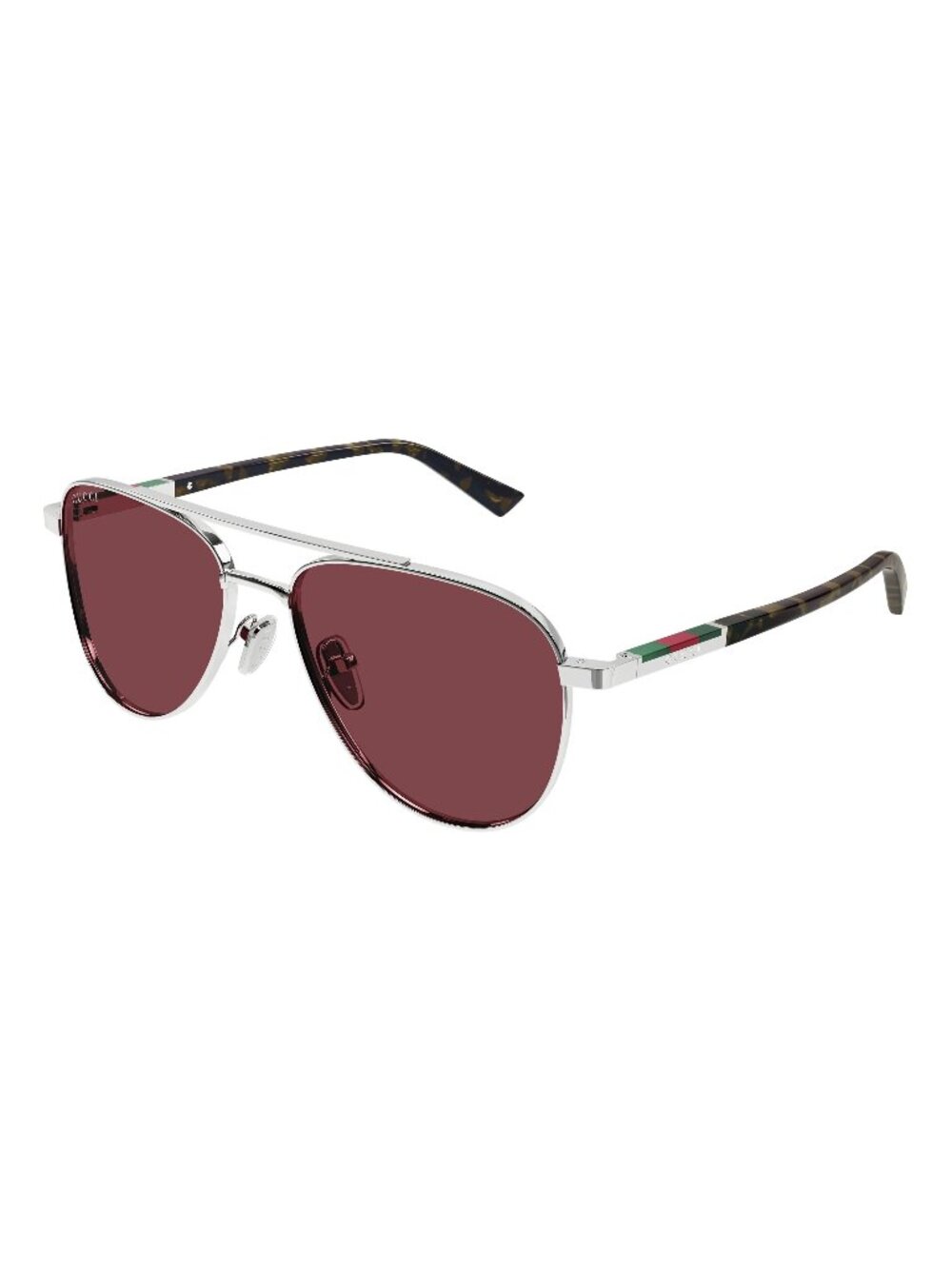 New Gucci Men's Sunglasses Silver Red Lens Metal Frame GG1962S 003 56